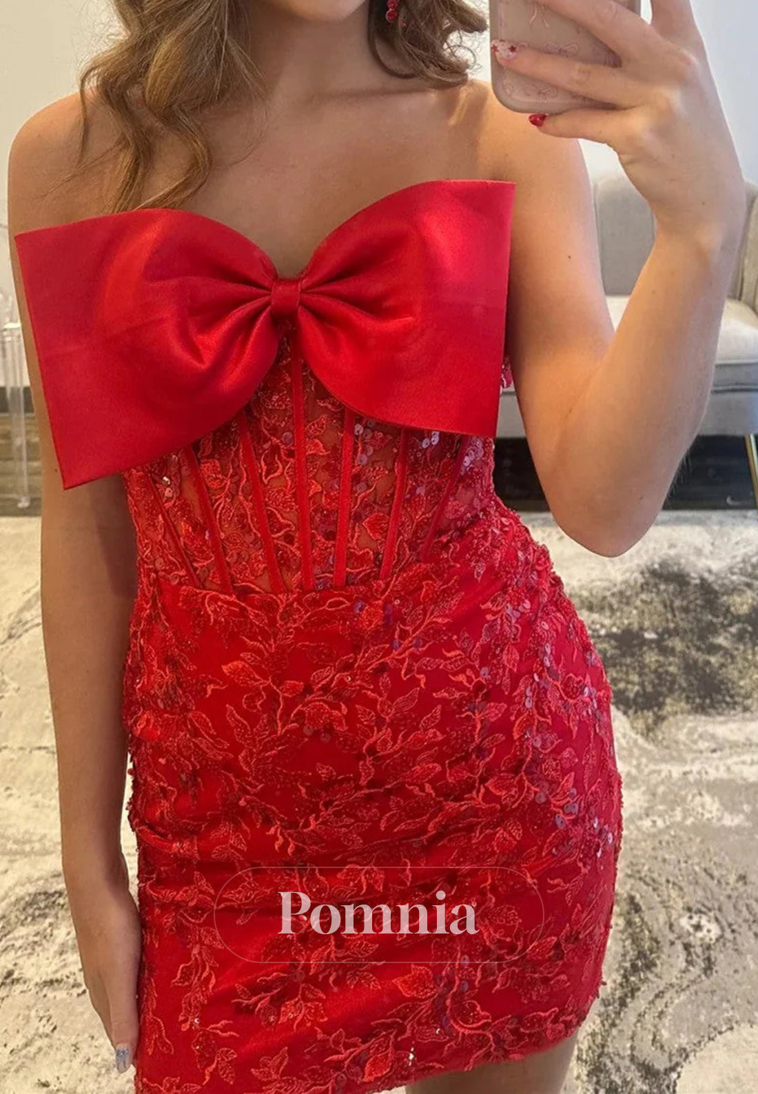 Charming A-Line Sweetheart Sleeveless Bowknot Homecoming Dress