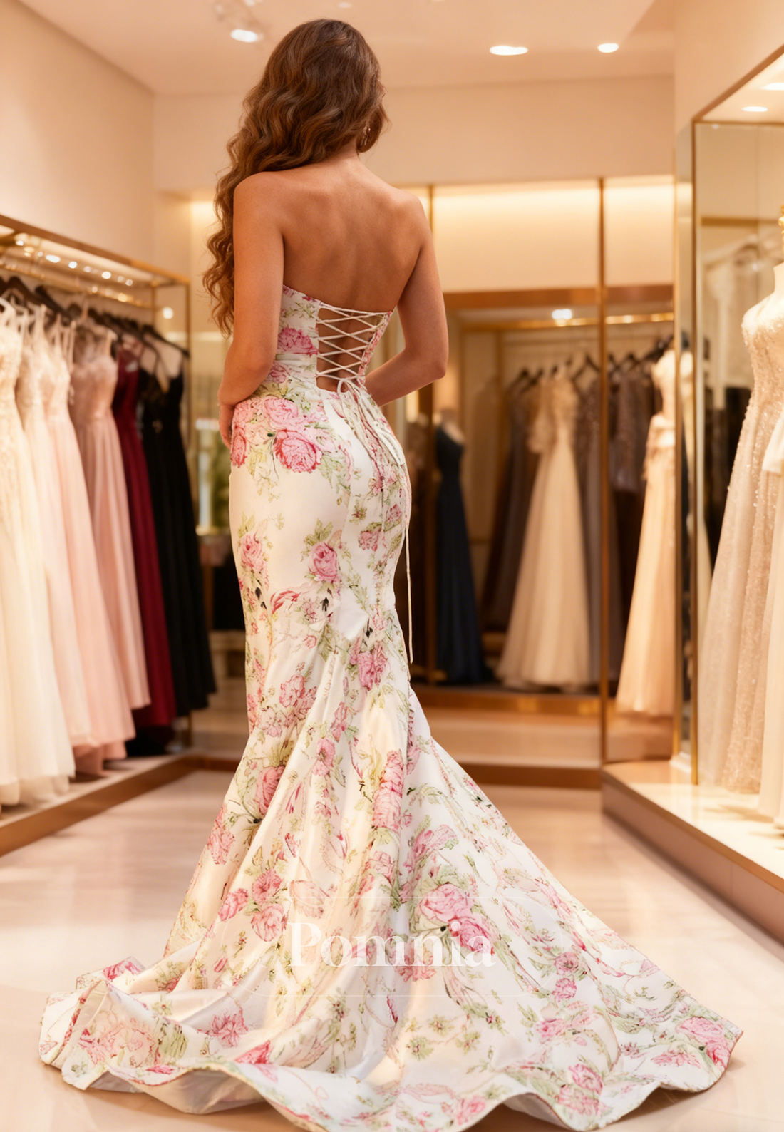 Mermaid Sleeveless Strapless Appliques Prom Dress