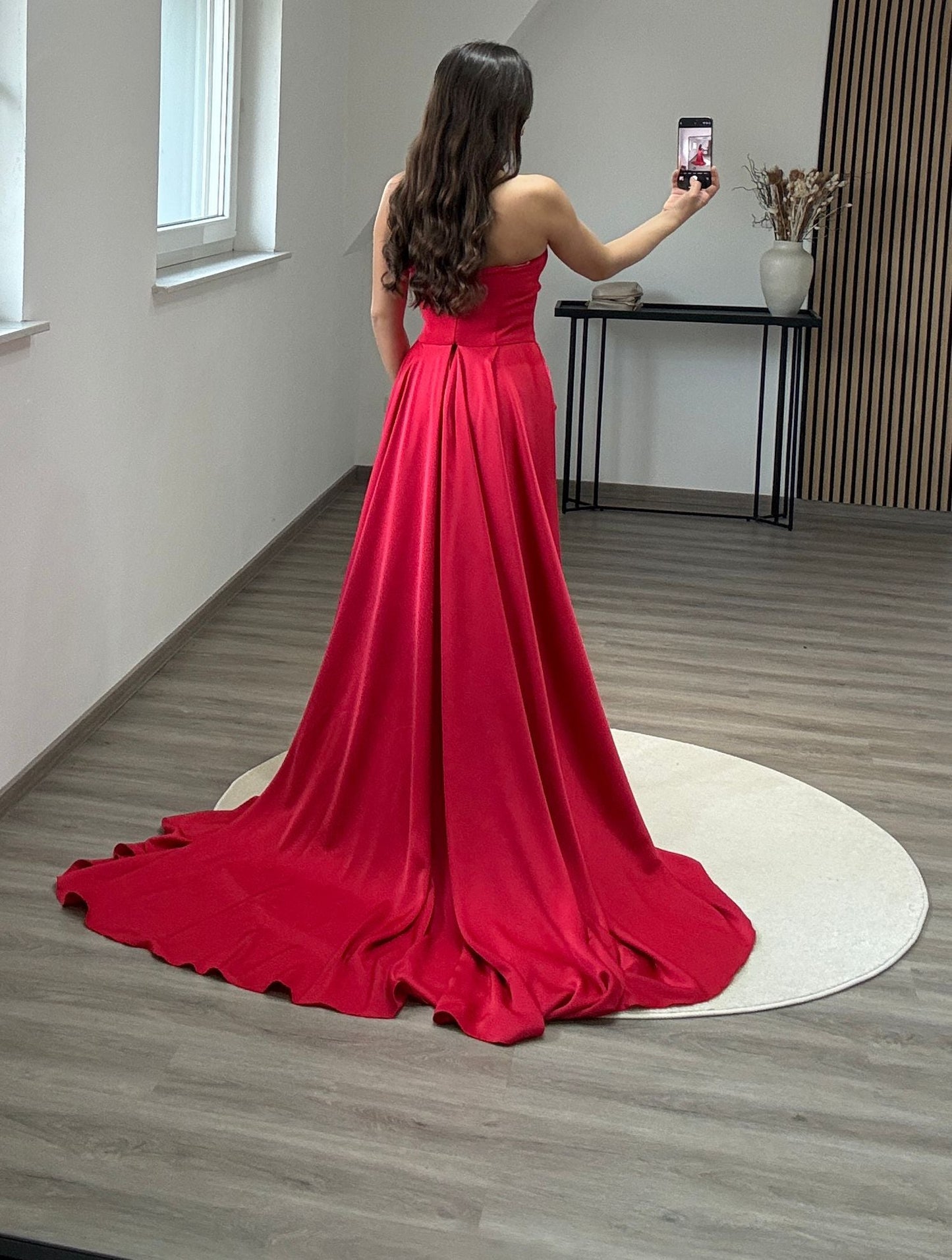 Charming A-Line Strapless Sleeveless Bowknot Evening Dress