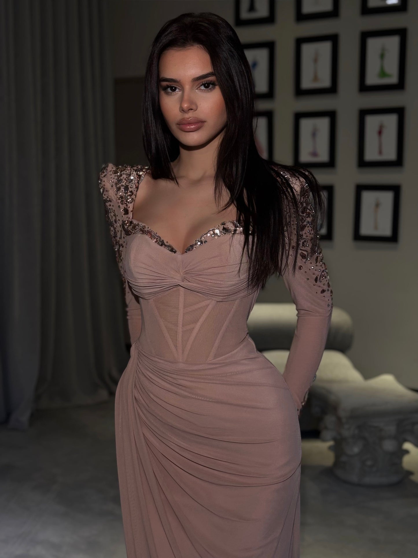 Long Sleeve with Embellished Shoulders