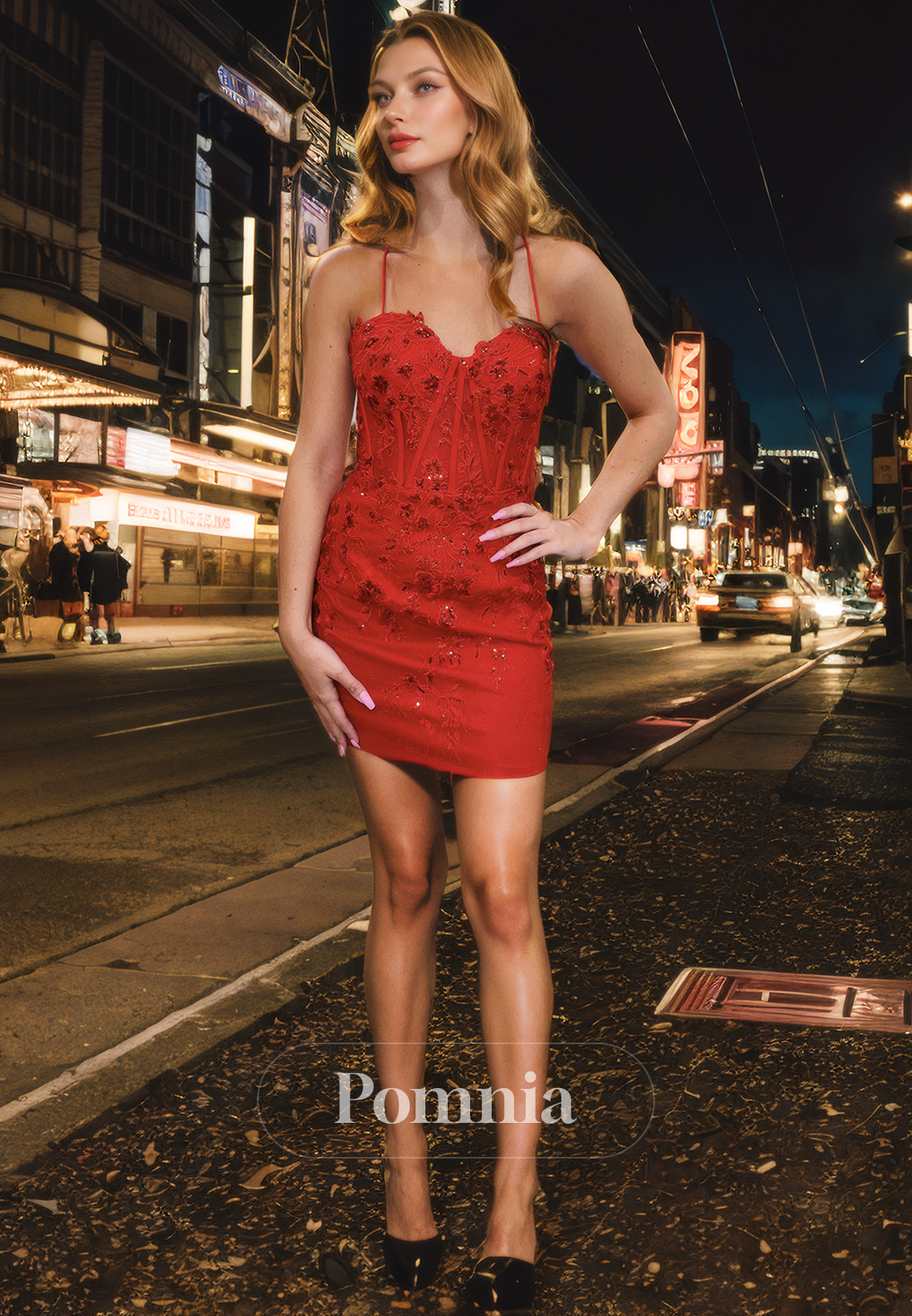 Spaghetti Straps Sweetheart Appliques Sleeveless Pleated Short Homecoming Dress