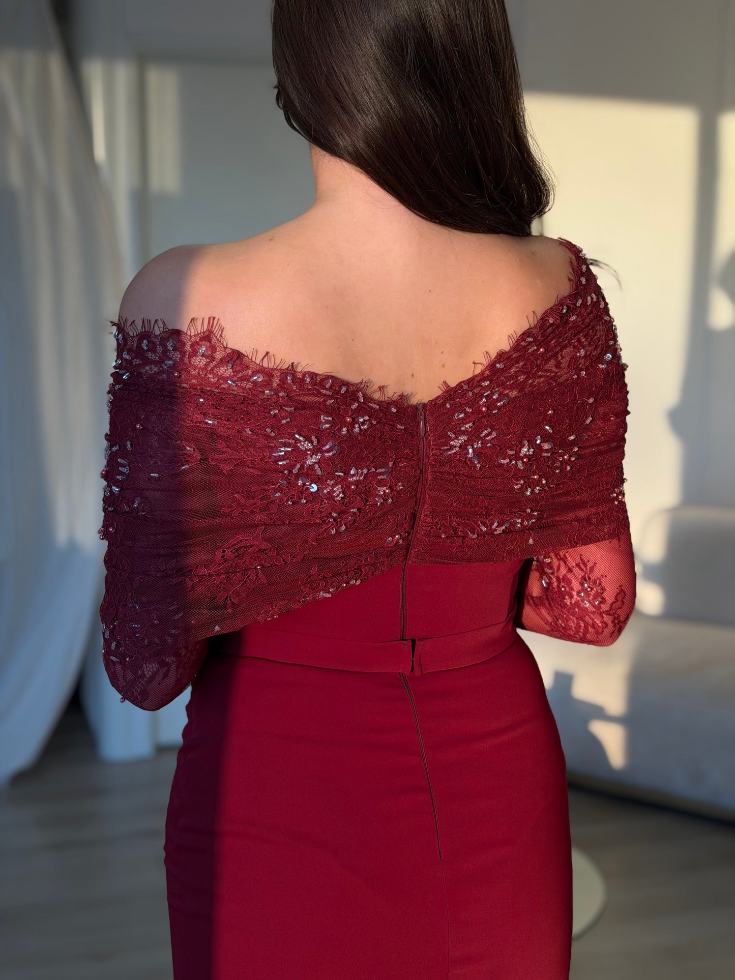 The Ina dress burgundy