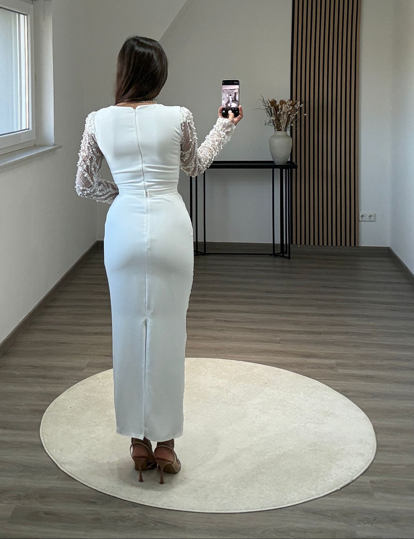 Long Sleeves V-Neck Sequins Corset Mermaid Evening Dress