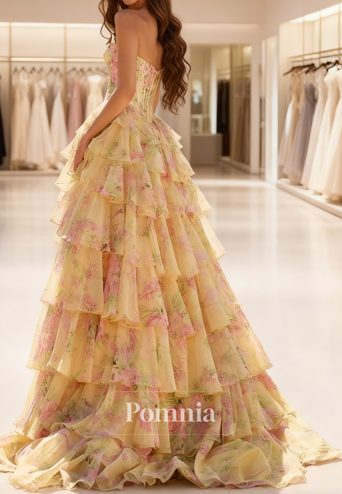 Simple Sleeveless Strapless Ruffles Slit Prom Dress