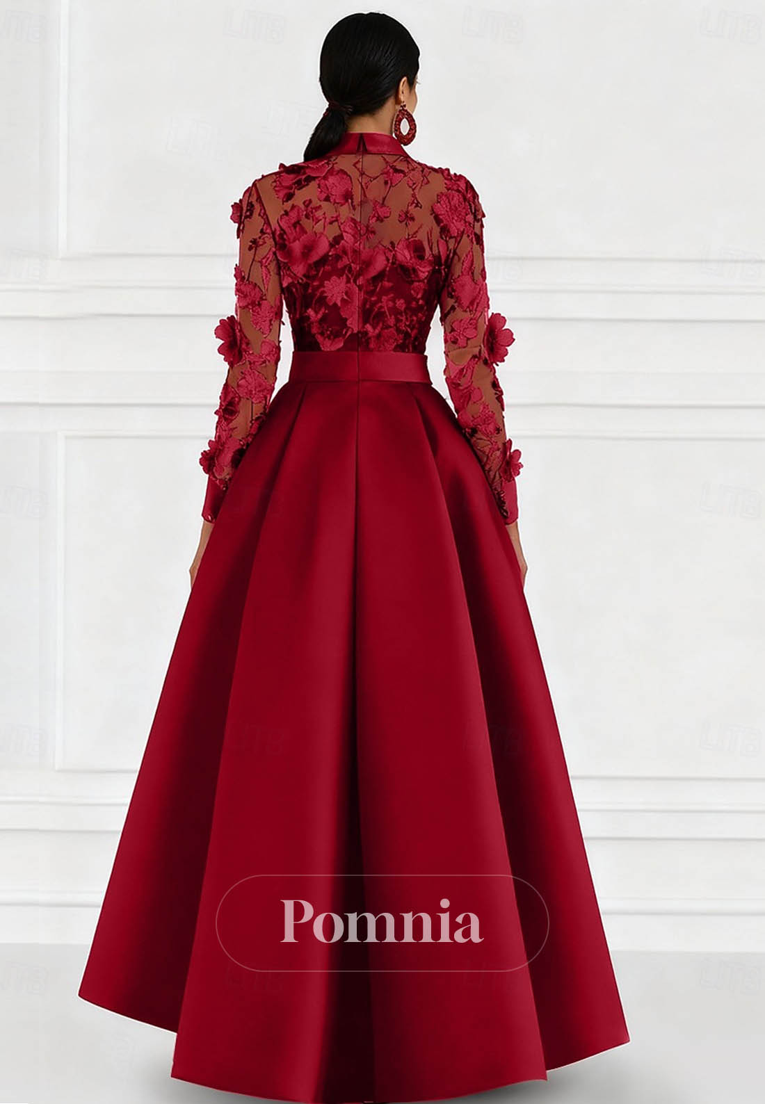 A-Line Floor Length Evening Gown