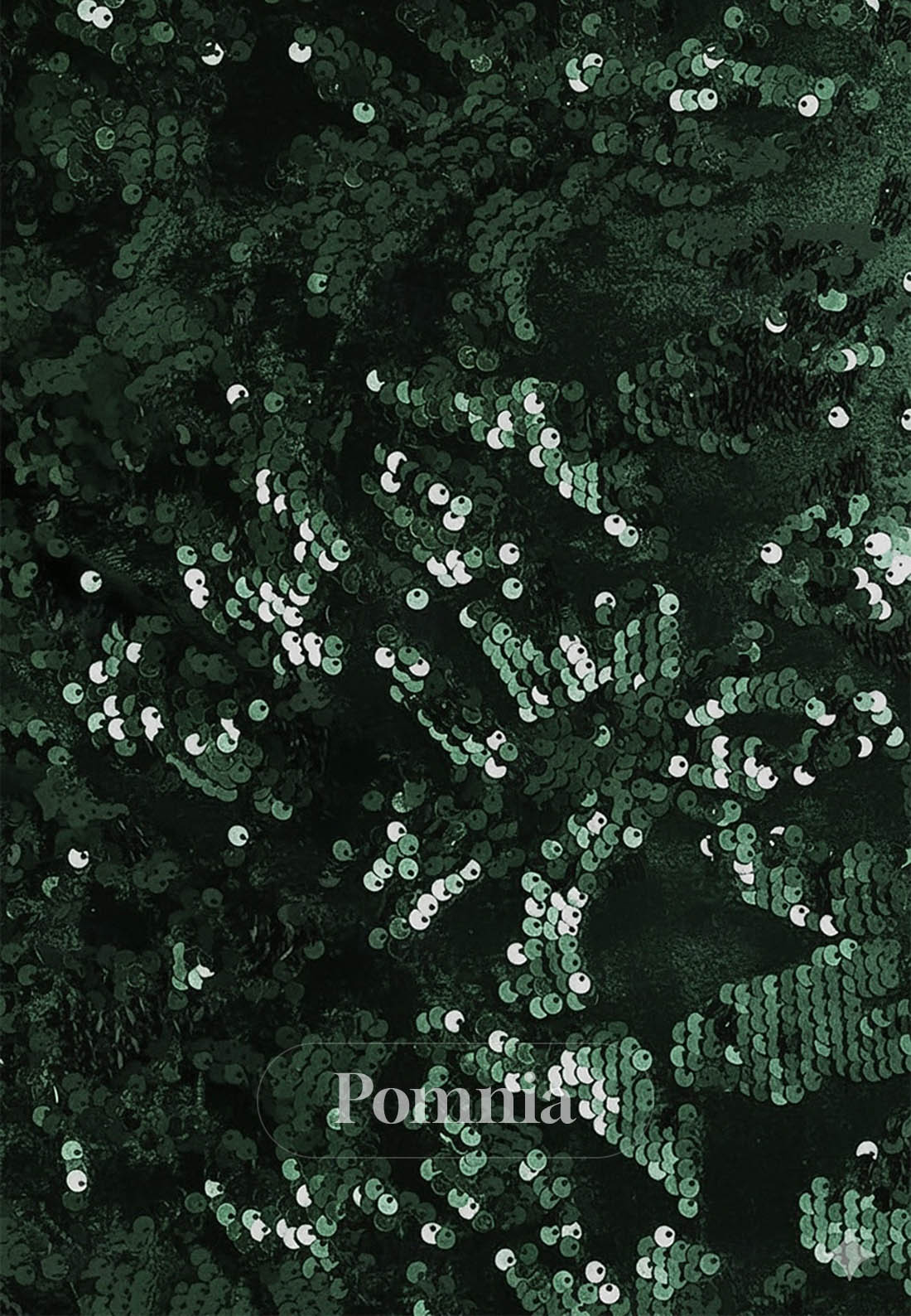 A-Line Evening Dress Long Sleeve High Neck Pocket Satin Velvet with Glitter