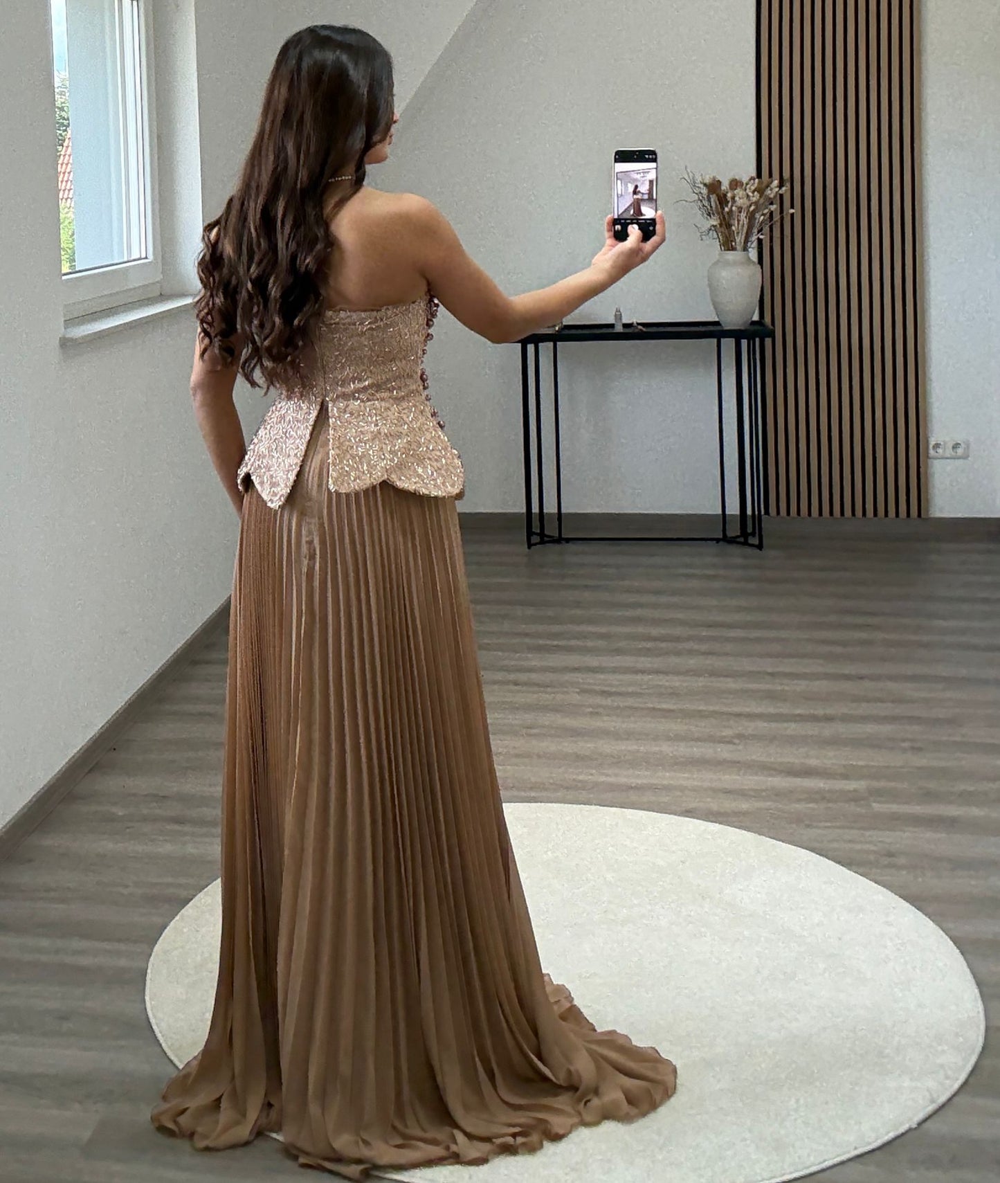 A-Line Off-Shoulder Long Sleeves Appliques Evening Dress