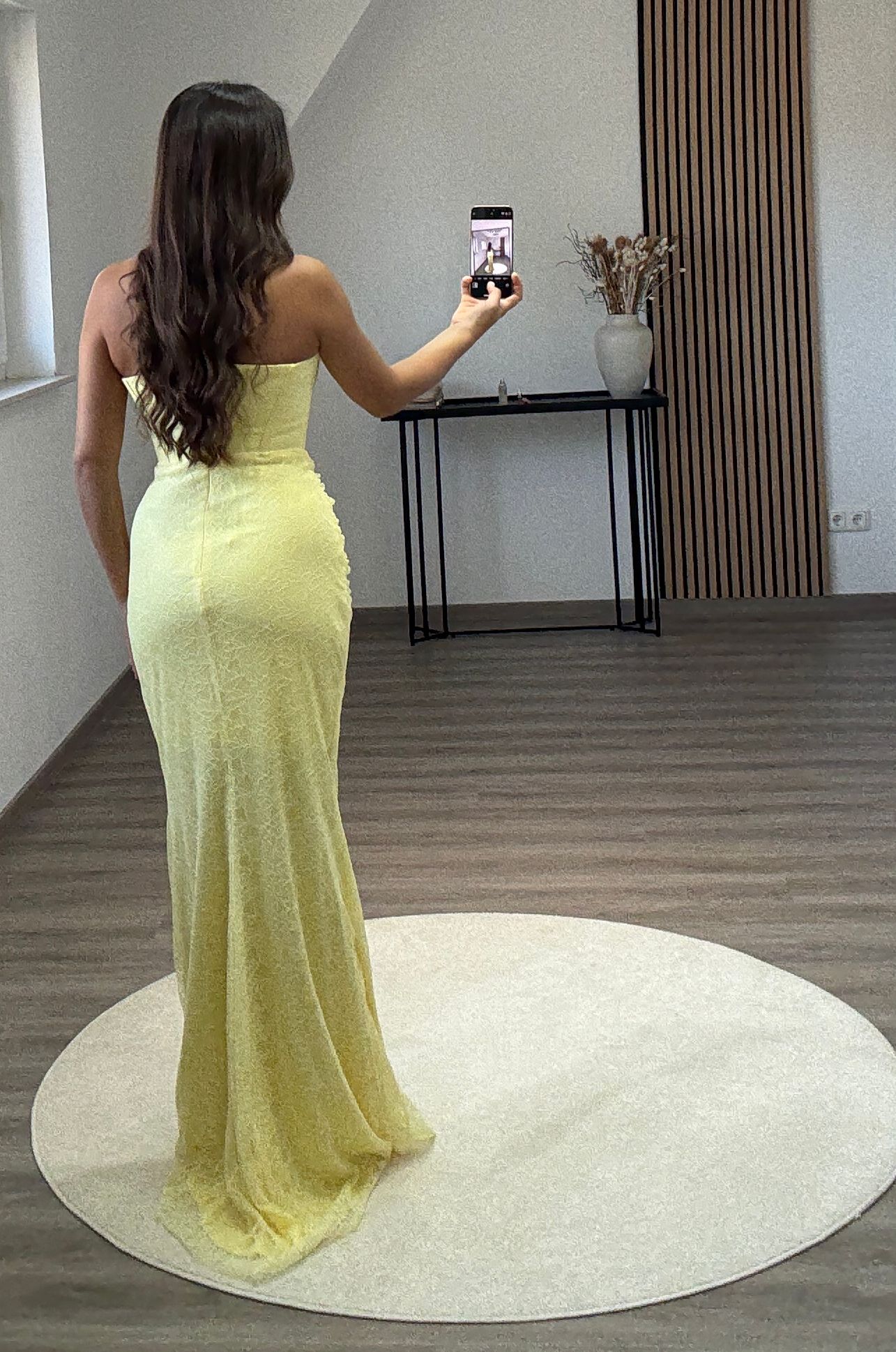 A-Line Strapless Cap Sleeves Appliques Empire-Waist Prom Evening Dress