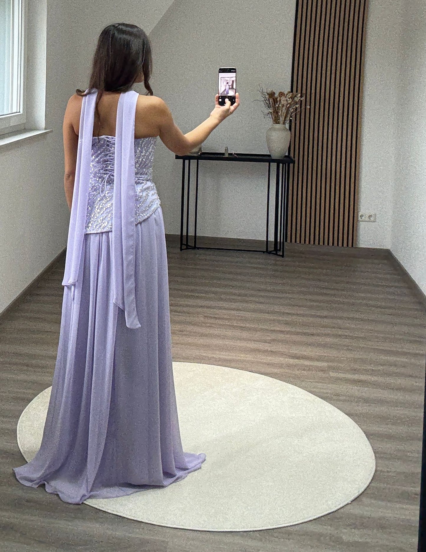 Off-Shoulder Sleeveless Slit Ruched Evening Dress