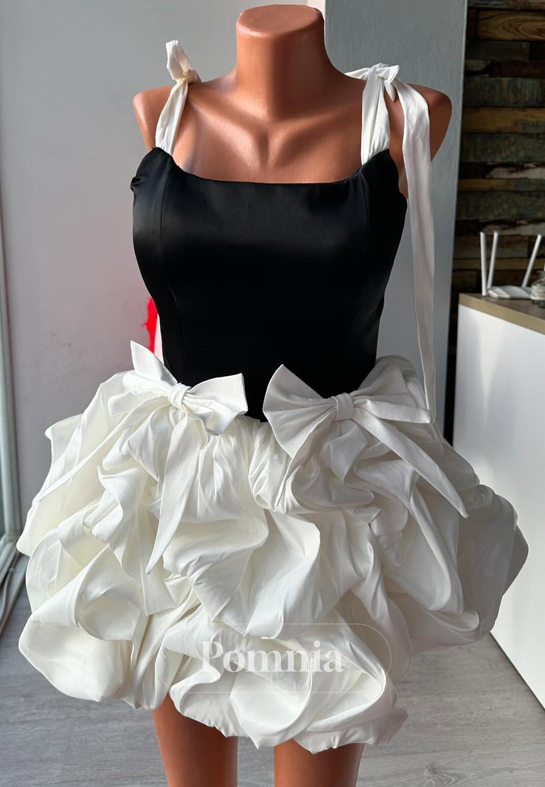 Simple Spaghetti Straps Scoop Ruched Corset Mini Homecoming Dress