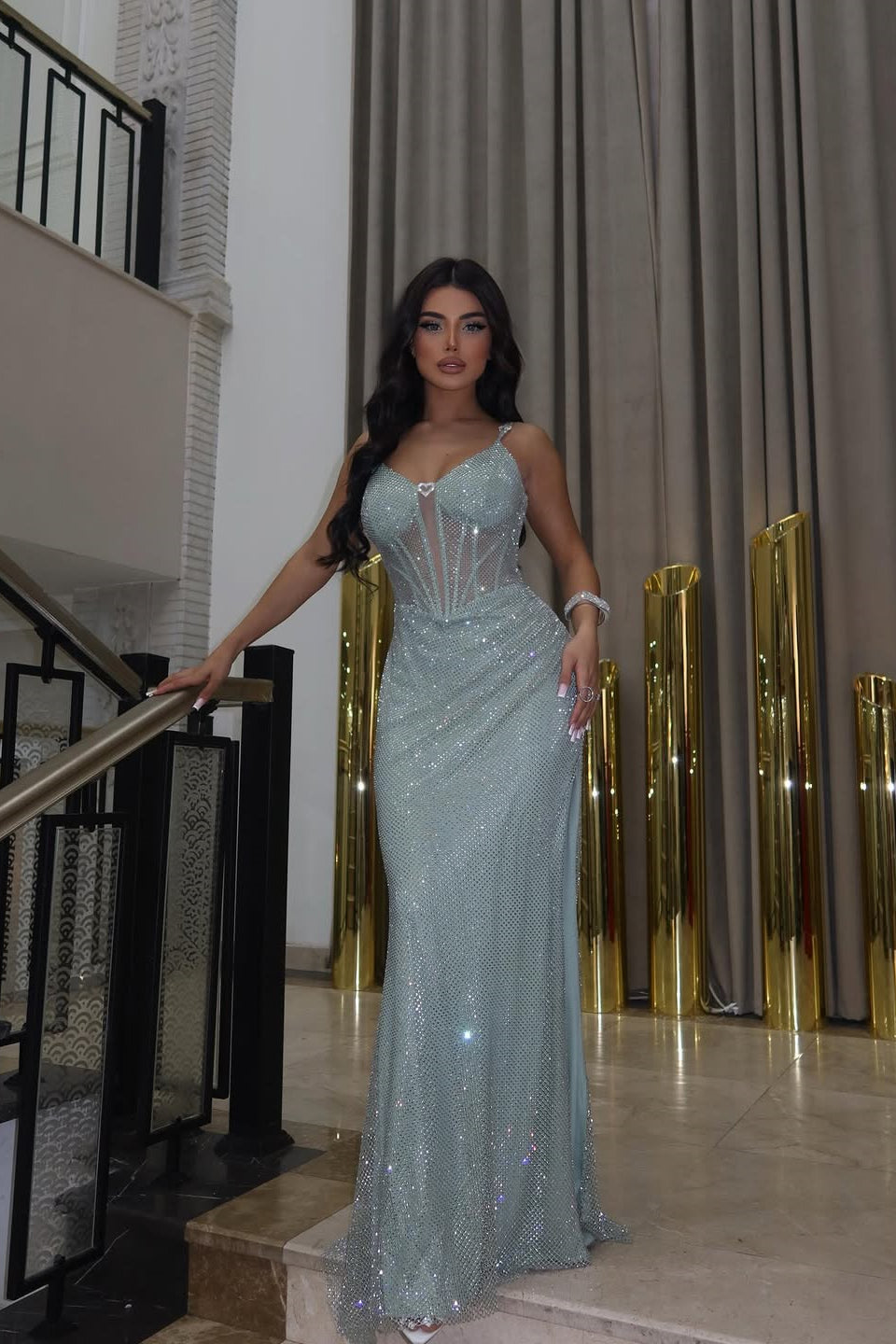 Chic Sweetheart Spaghetti-Strap Sleeveless Mermaid Prom Dress