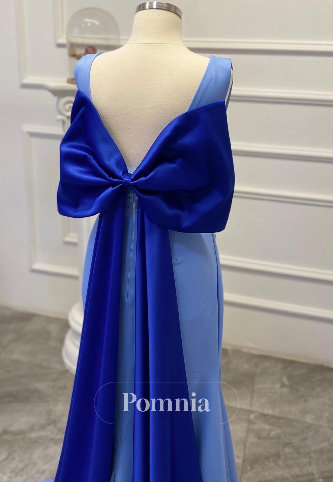 Lavender Sleeveless Appliques Bowknot Evening Dress