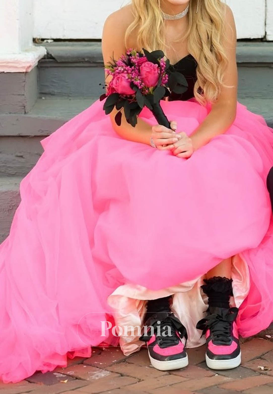 A-Line Sleeveless Strapless Empire-Waist Prom Dress