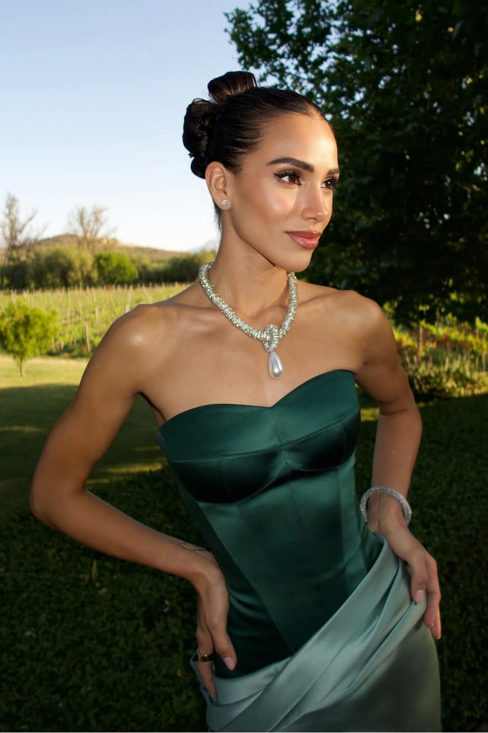 Green Palette Satin Sweetheart Sleeveless Mermaid Prom Dress