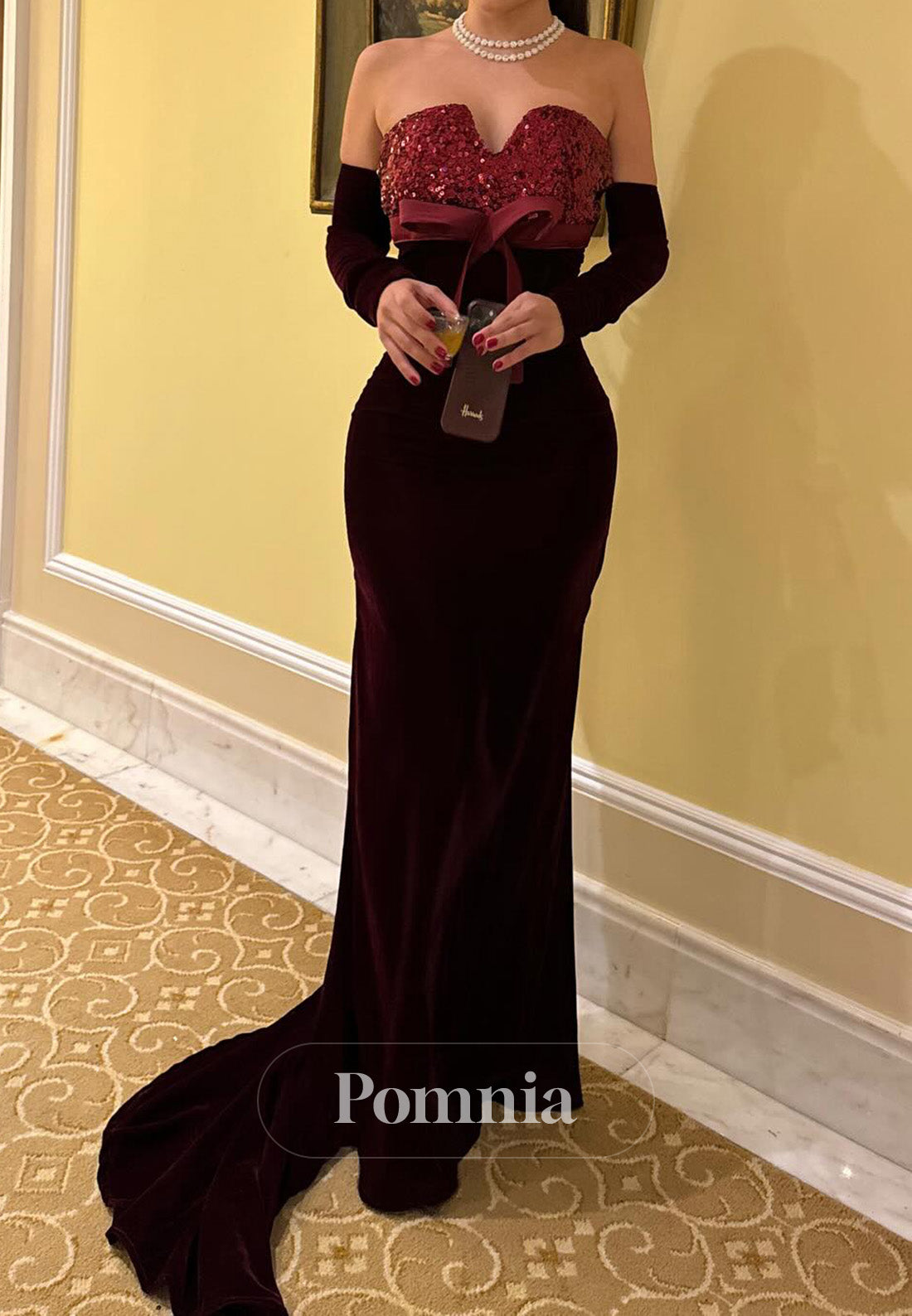 A-Line Long Sleeves Off-Shoulder Corset A-Line Evening Dress