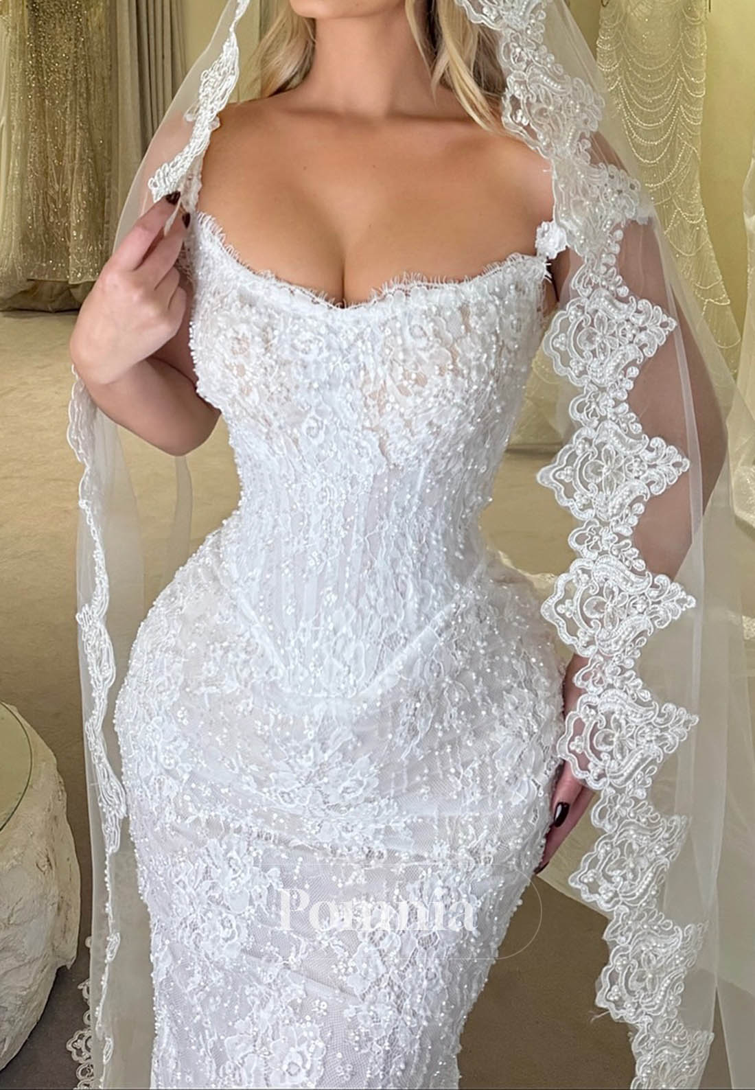 Sheath Scoop Sleeveless Corset Ruched Mermaid Wedding Dress