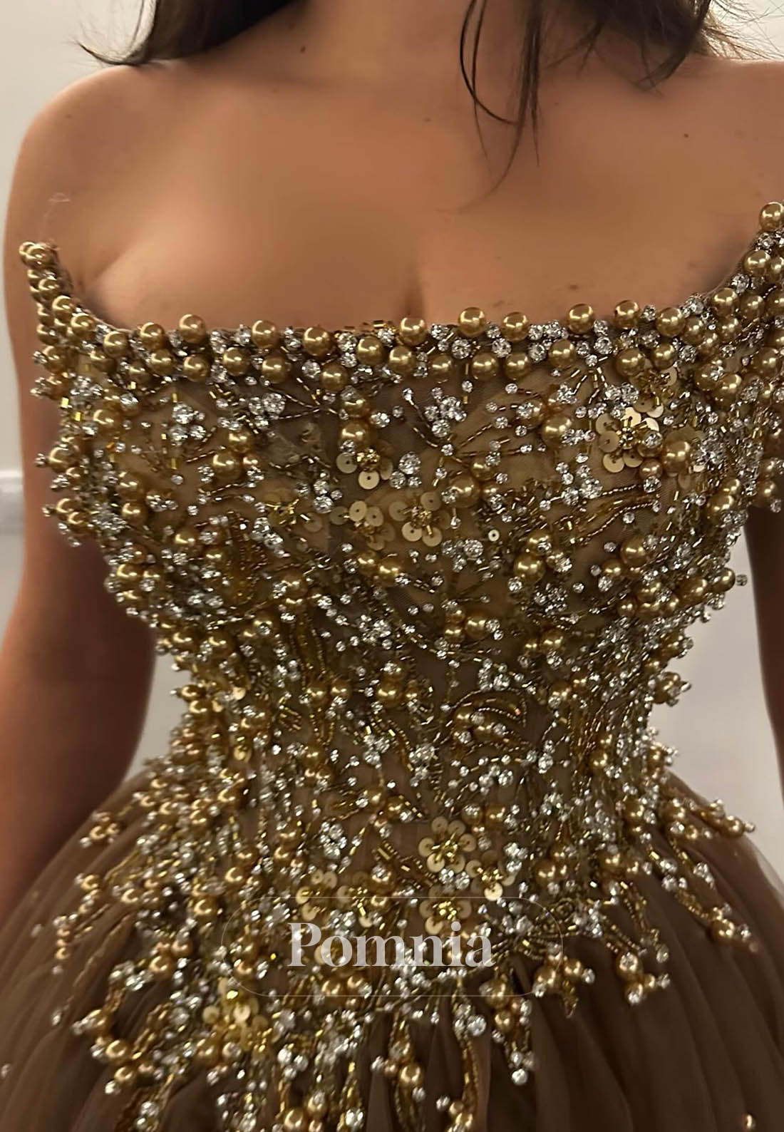 Elegant Sleeveless Strapless A-Line Prom Dress