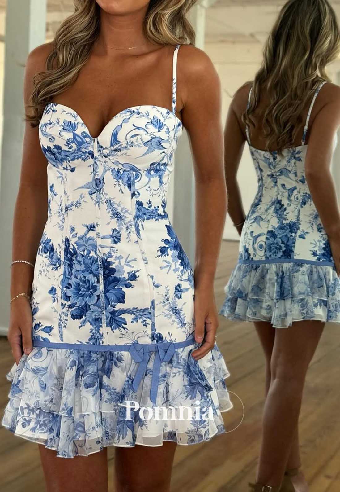 Spaghetti Straps Sweetheart Mini Homecoming Dress