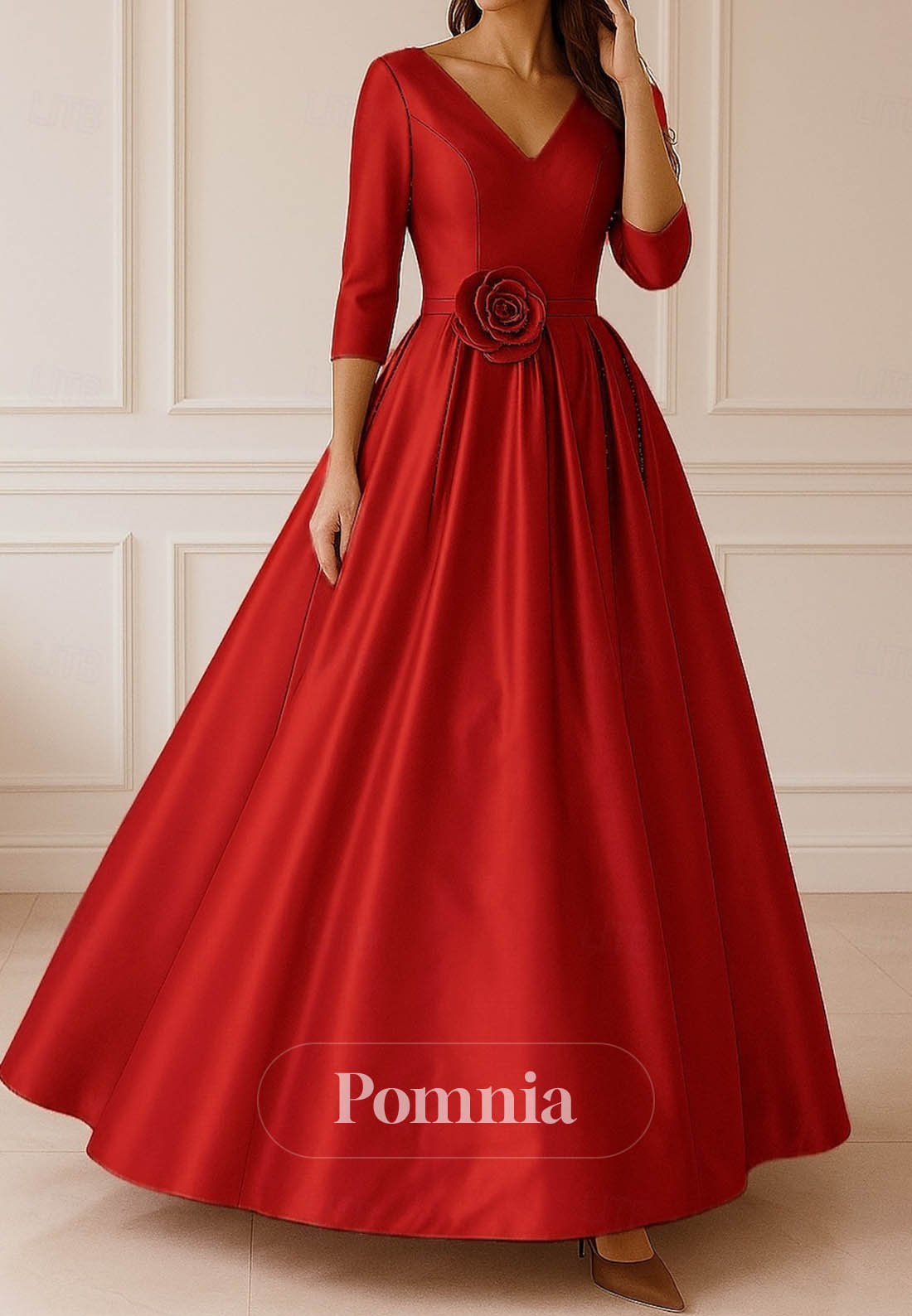 A-Line Floor Length Evening Gown Ball Gown Formal Dress