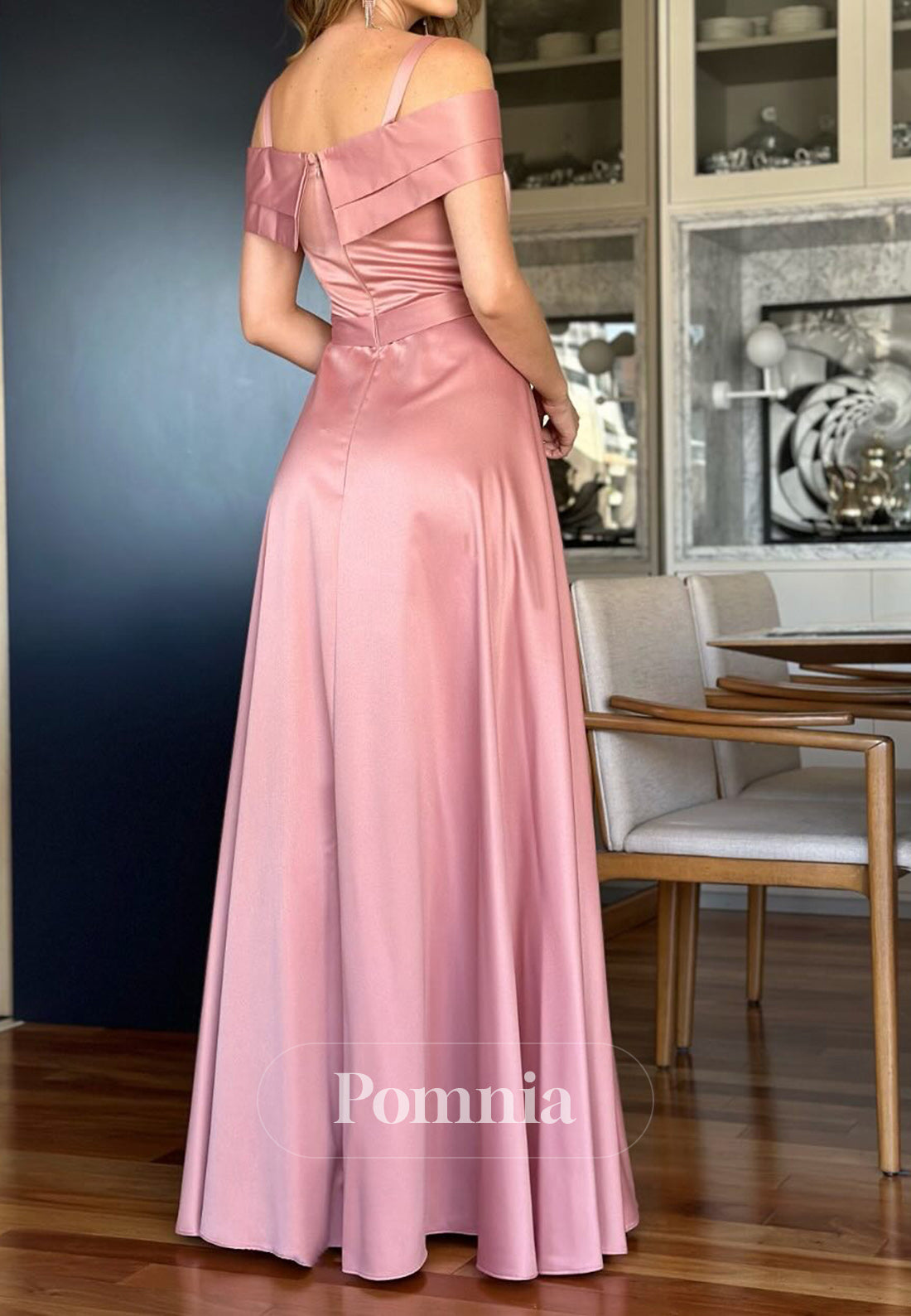 Blushing Pink Spaghetti Straps Sweetheart Corset Mother of the Bride Dress