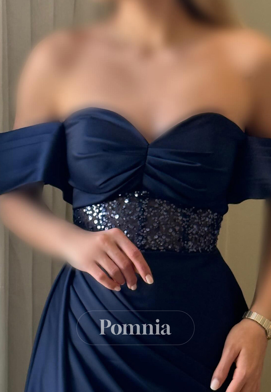 Charming A-Line Long Sleeves Sweetheart Sequins Ruched Prom Dress