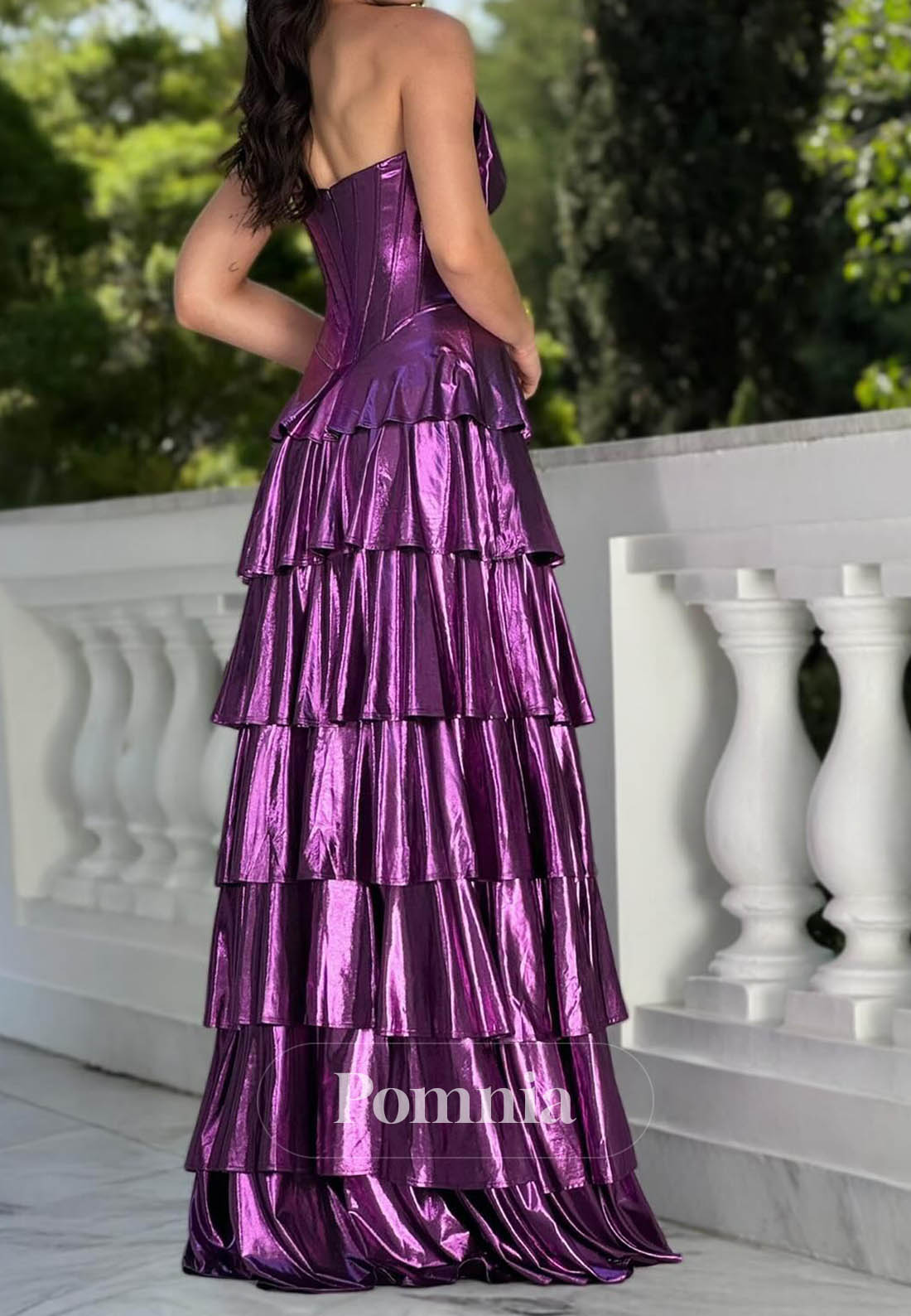 Lilac Sweetheart Sleeveless Slit Prom Dress