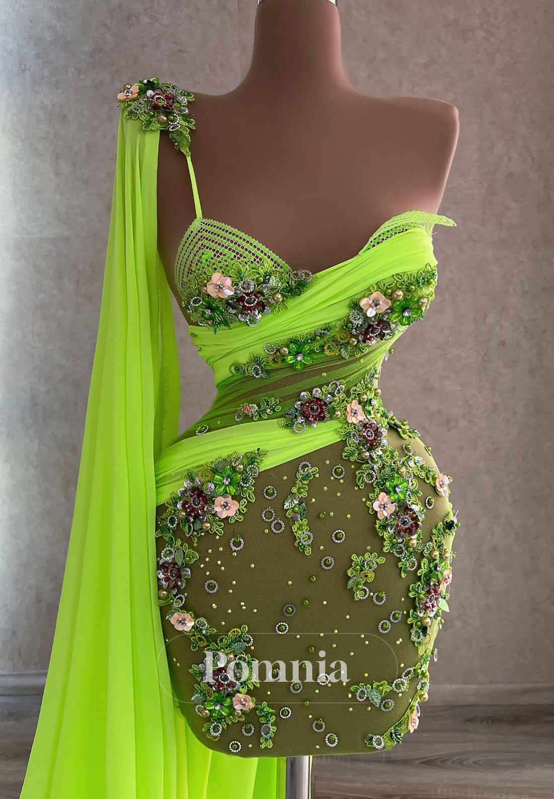 Charming A-Line One SHoulder Sequins Mini Homecoming Dress