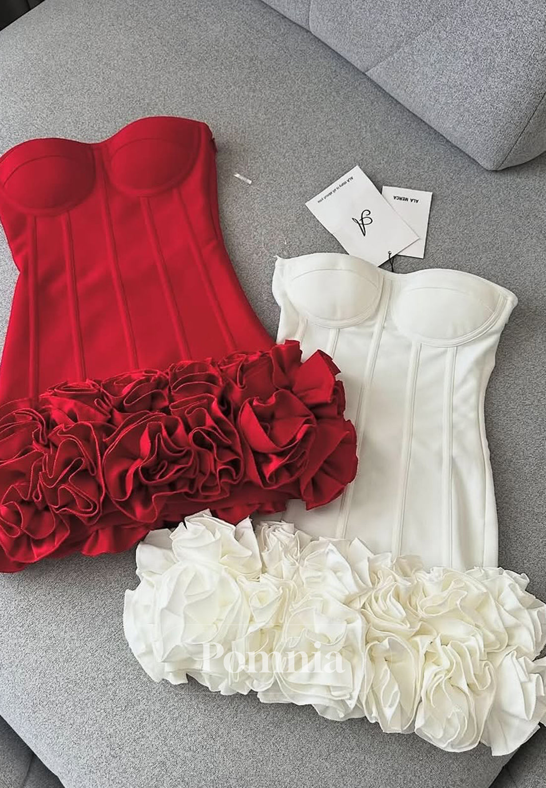 A-Line Strapless Sleeveless Lace-Up Back Mini Homecoming Dress