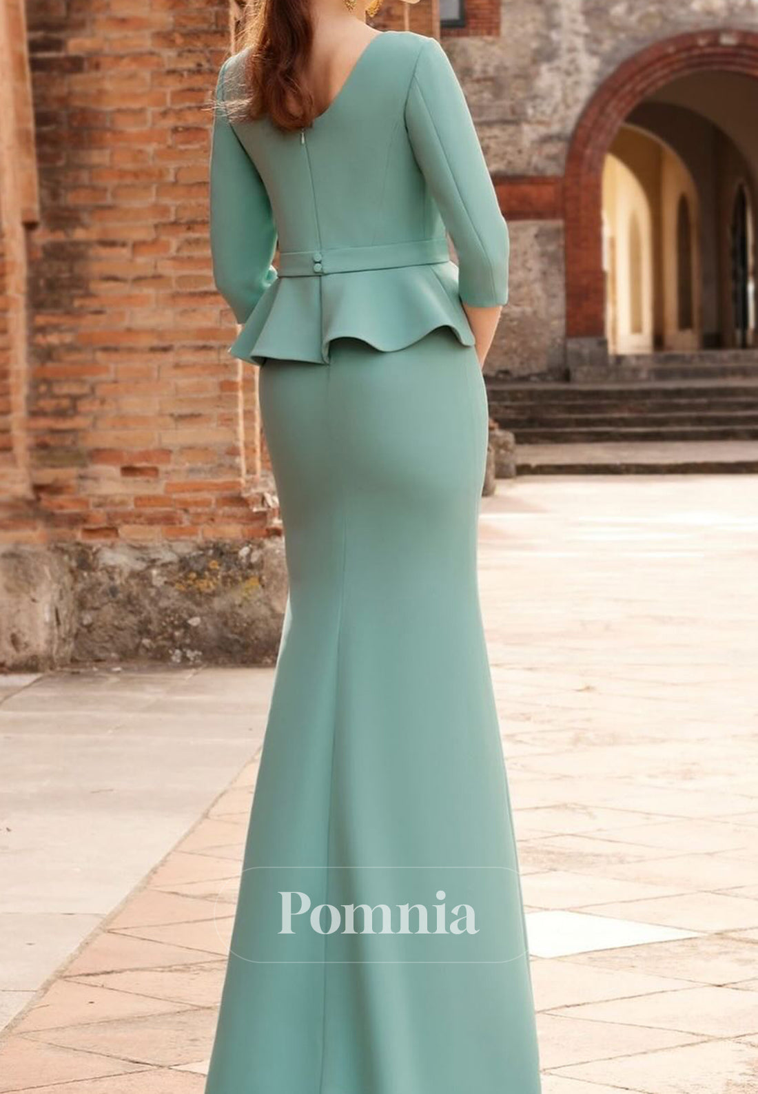 Caribbean Long Sleeves Scoop Appliques Empire-Waist Mother of the Bride Dress