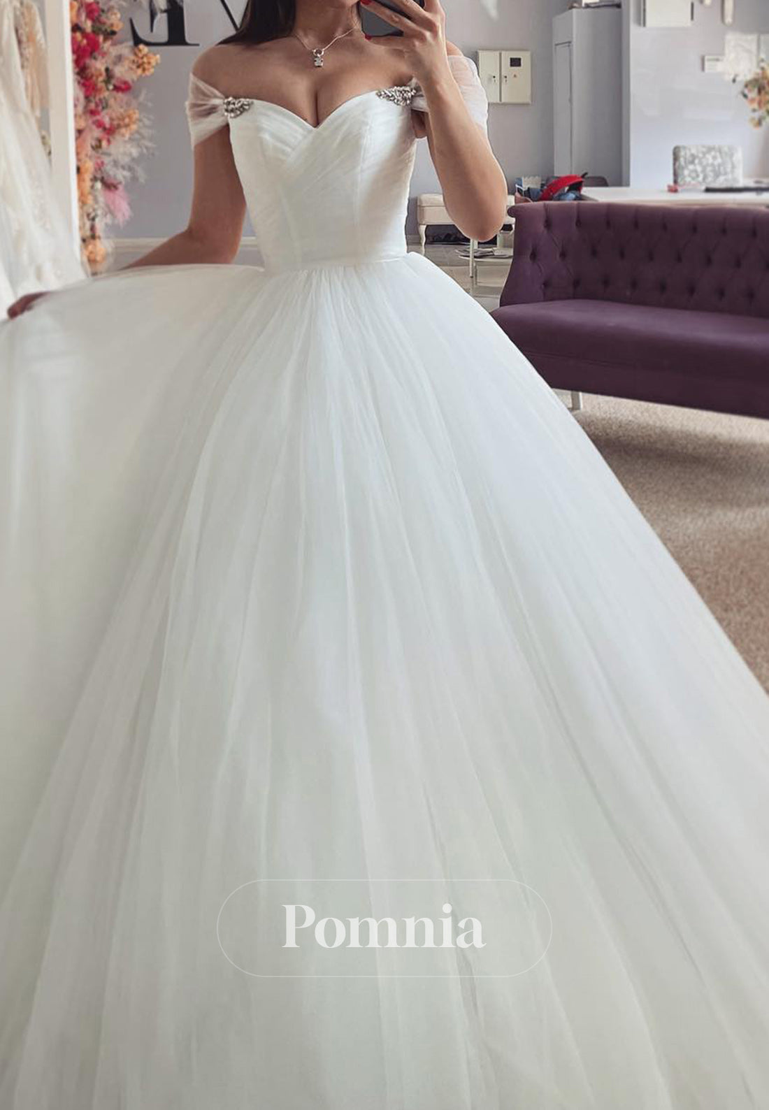 A-Line Cap Sleeves Sweetheart Empire-Waist Lace Wedding Dress