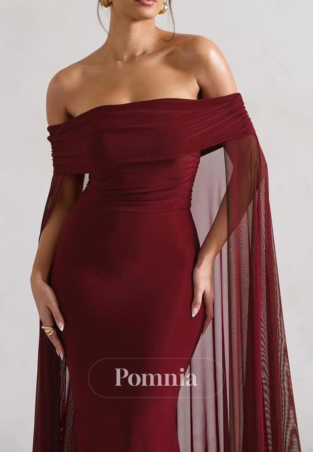 Simple Sheath Off-Shoulder Cape Lace Wedding Dress