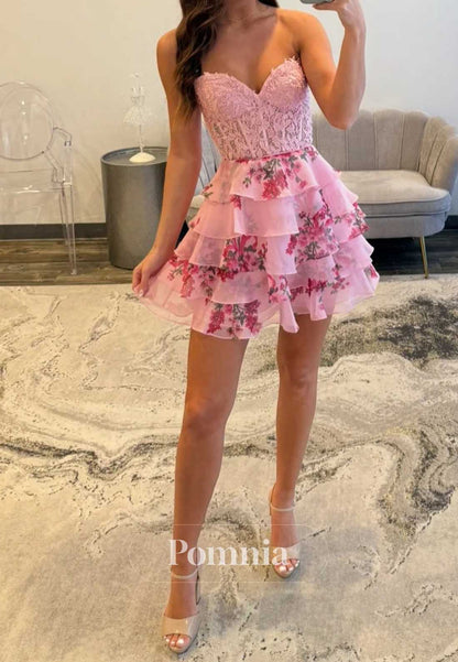 Blushing Pink Sweetheart Sleeveless Ruffles Homecoming Dress