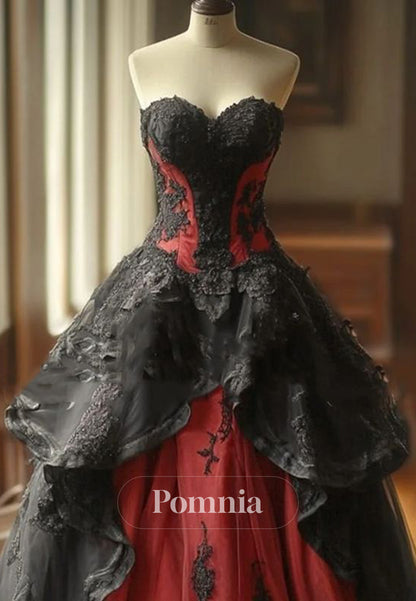 Elegant A-Line Sleeveless Strapless Ruffles Wedding Dress