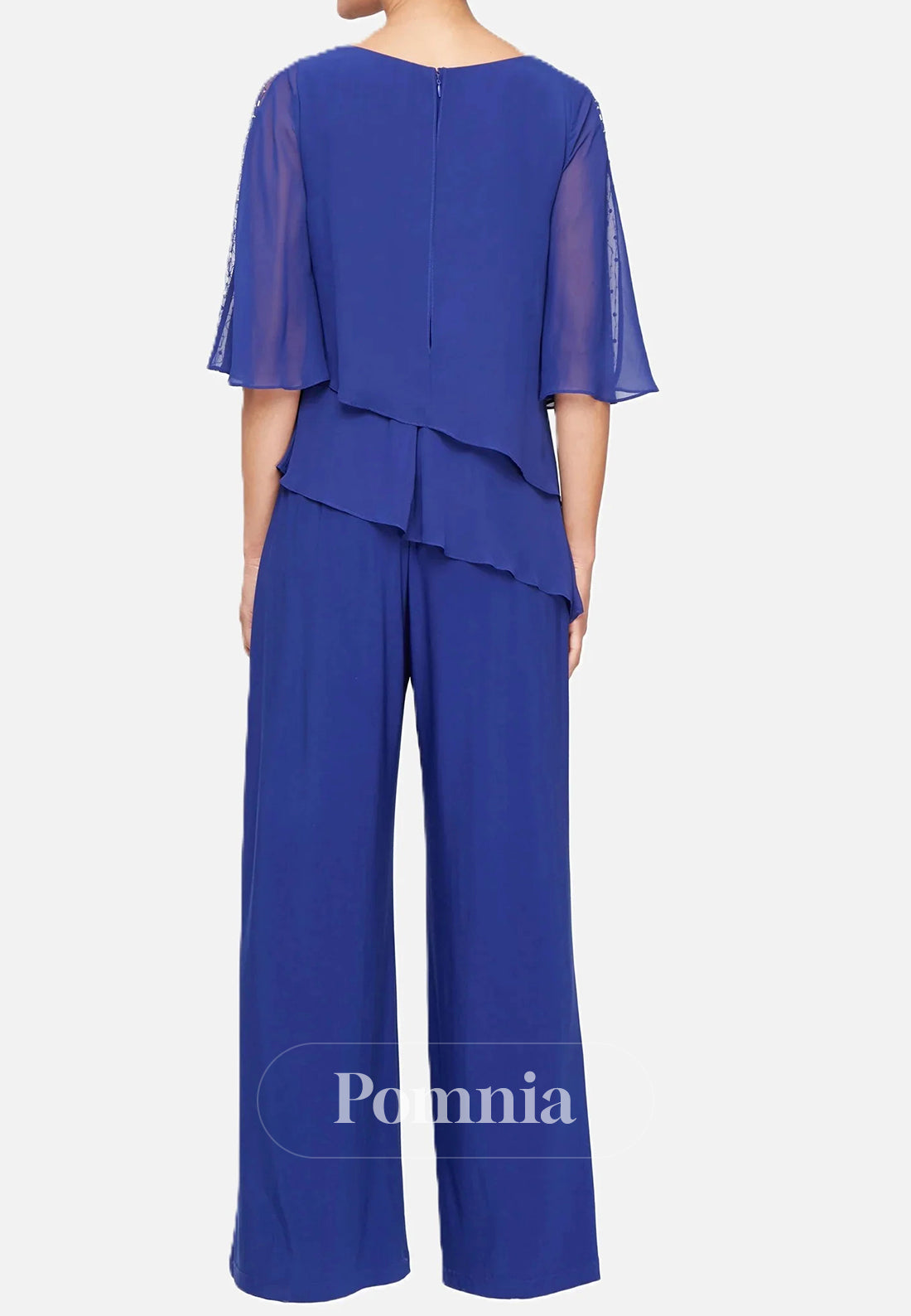 Blue Jay Long Sleeves Scoop Jumpsuit  Mother of the Bride Dress