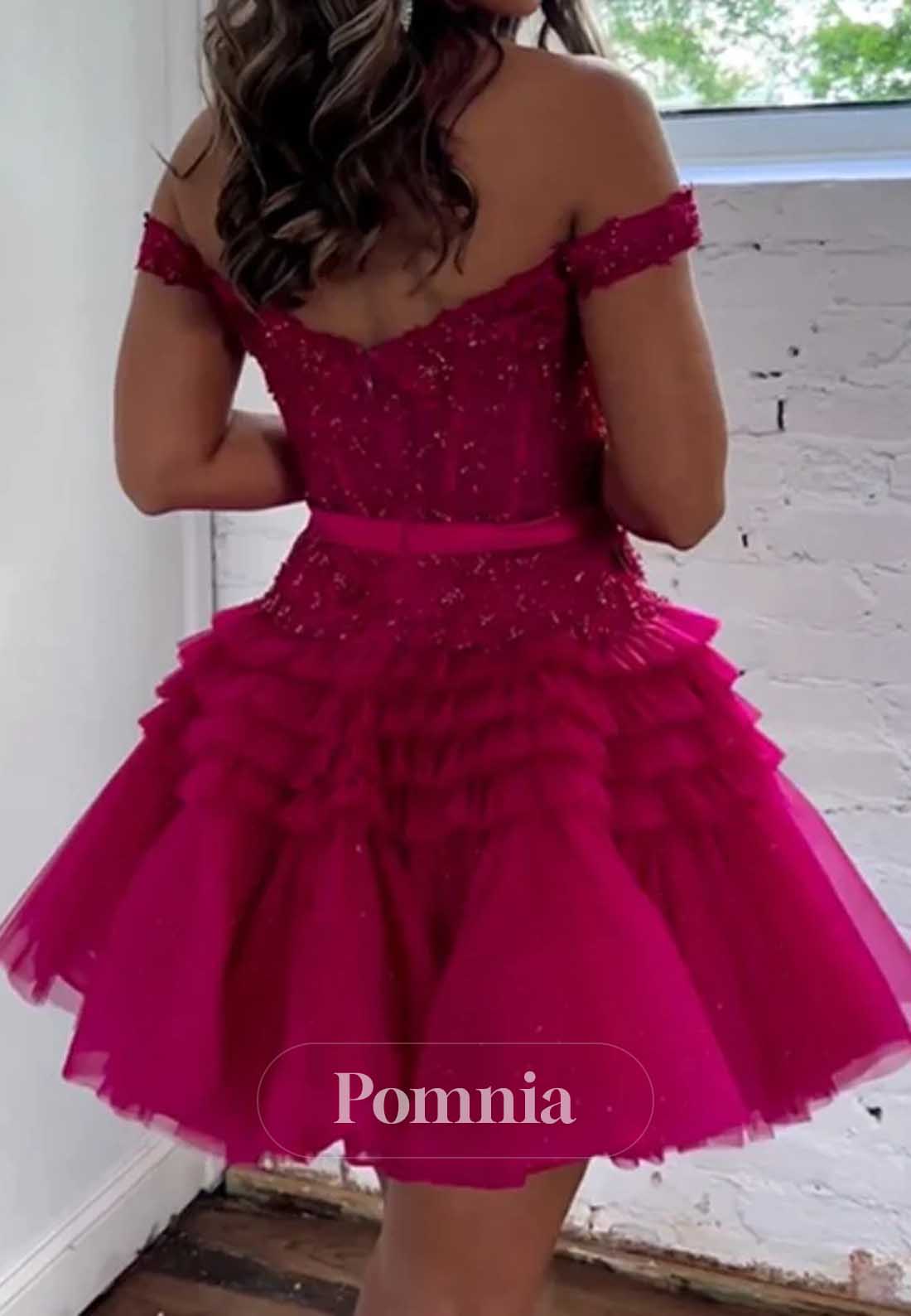 Fuchsia Sweetheart Sleeveless Corset Homecoming Dress
