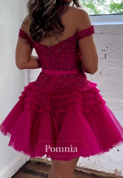 Fuchsia Sweetheart Sleeveless Corset Homecoming Dress