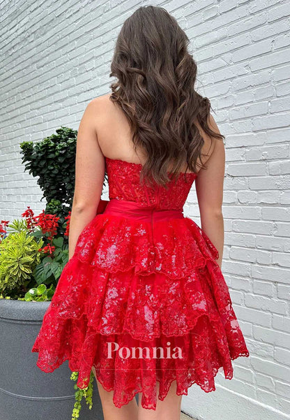 Charming Sweetheart Sleeveless Lace Homecoming Dress