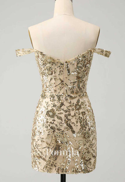 Sparkly Sweetheart Sleeveless Sequins Mini Homecoming Dress