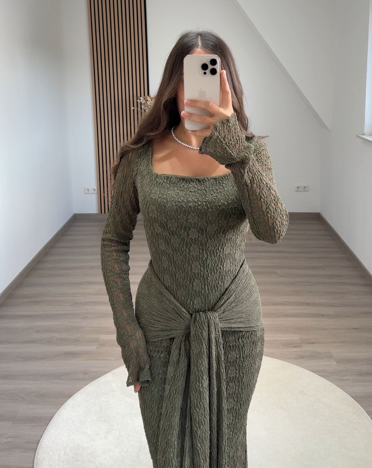 A-Line Cape Scoop Beads Chiffon Evening Dress