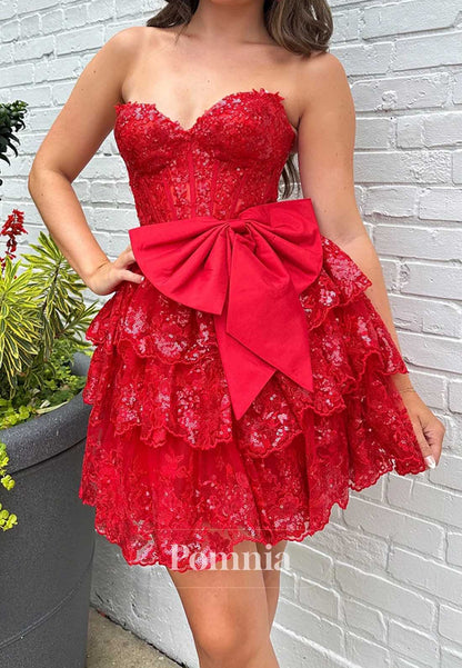 Charming Sweetheart Sleeveless Lace Homecoming Dress