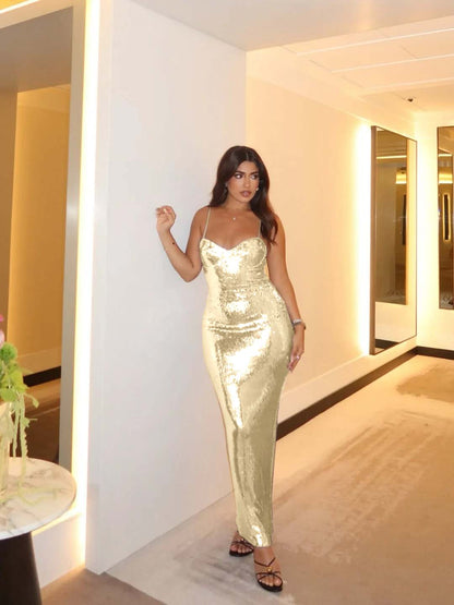 Spaghetti Strap Sleeveless Long Mermaid Prom Dress With Pleated