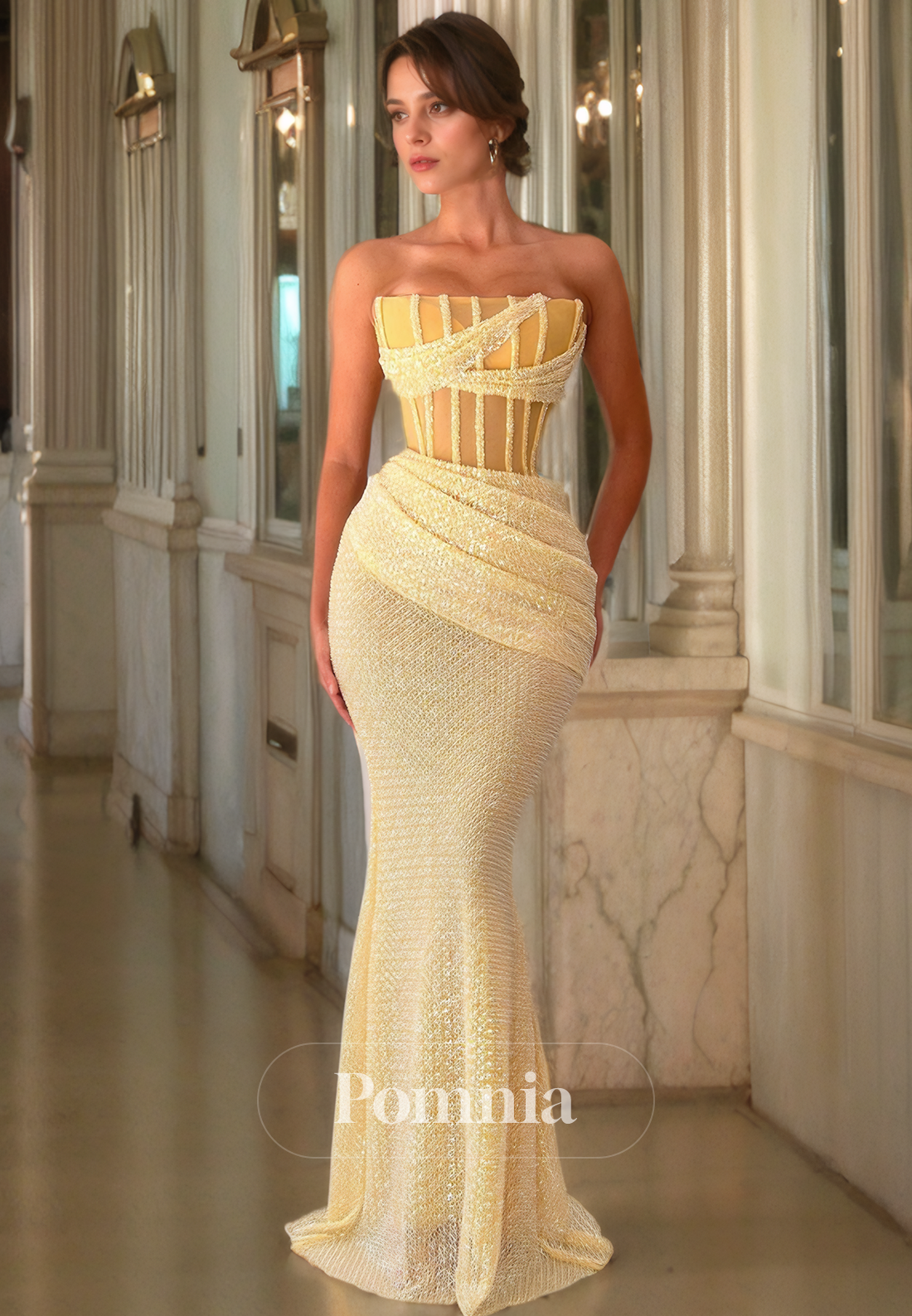 Off-Shoulder Mermaid/Trumpet Sleeveless Pleated Long Prom Dress