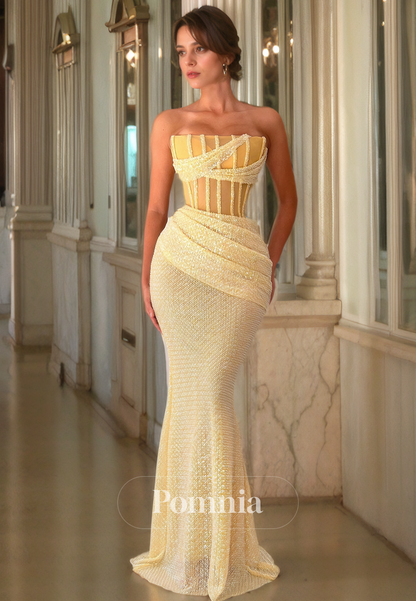 Off-Shoulder Mermaid/Trumpet Sleeveless Pleated Long Prom Dress