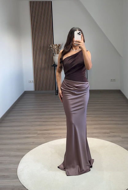 A-Line Strapless Sleeveless Beads Evening Dress