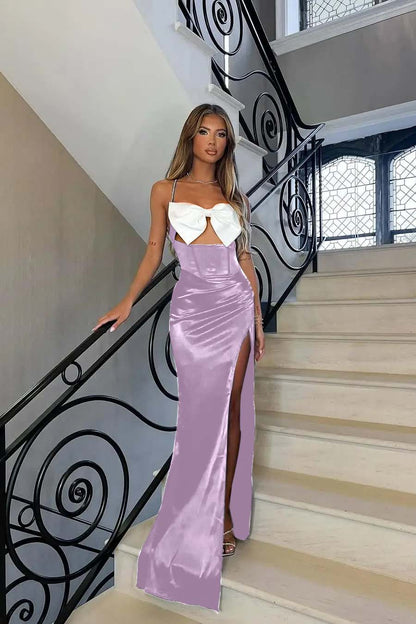 Spaghetti Strap Sleeveless Long Mermaid Prom Dress With Split
