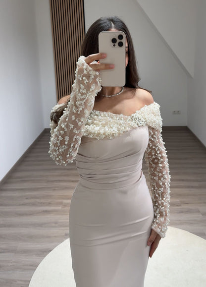 Pleats Cap Sleeves Prom Dress with Corset Evening Party Dress