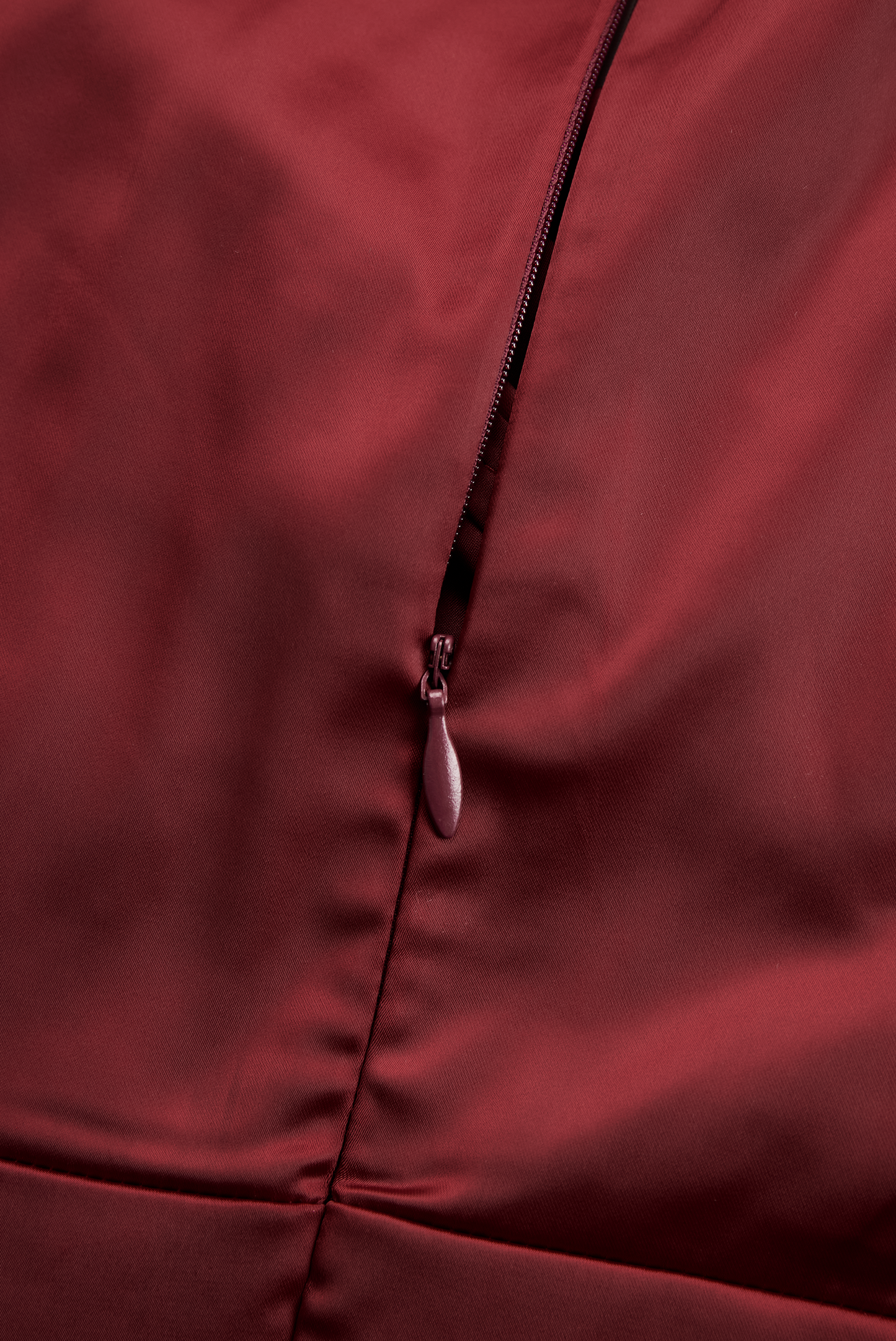 Vintage-Inspired Satin Midi Dress With Draped Collar