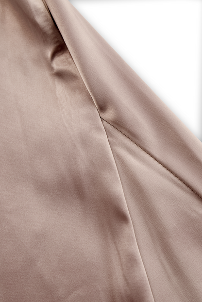 Champagne Satin One-Shoulder Mermaid Evening Gown