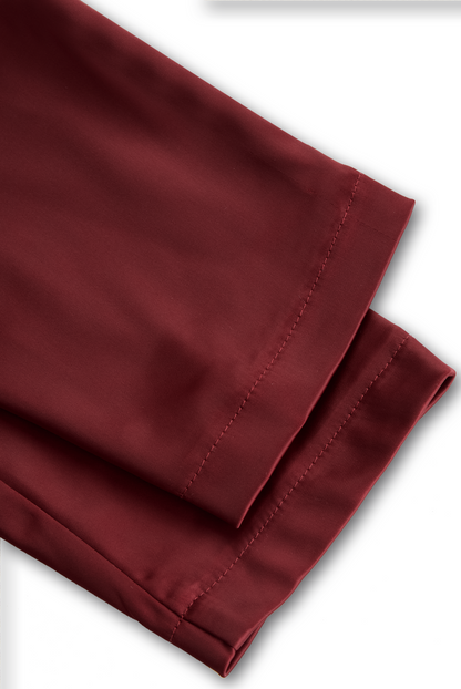 Vintage-Inspired Satin Midi Dress With Draped Collar