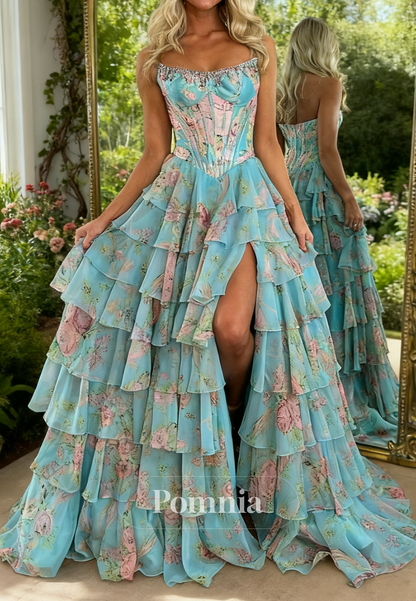 Simple Sleeveless Strapless Ruffles A-Line Prom Dress